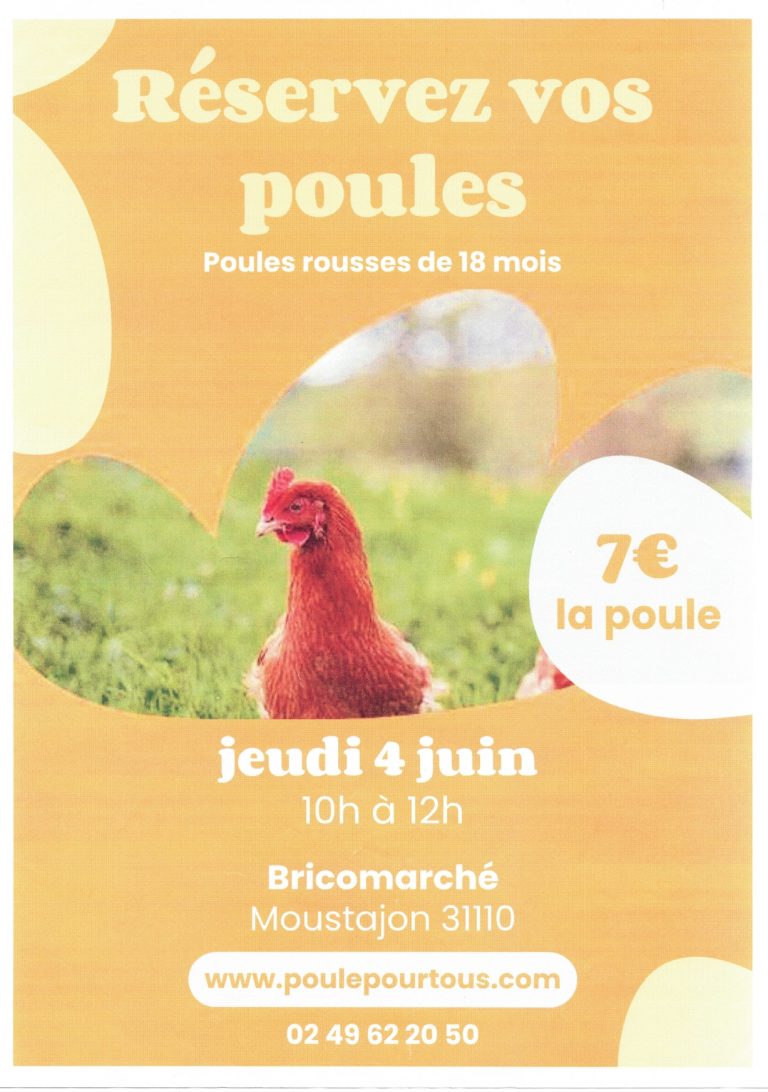 Opération « Poules pour Tous » le 4 juin