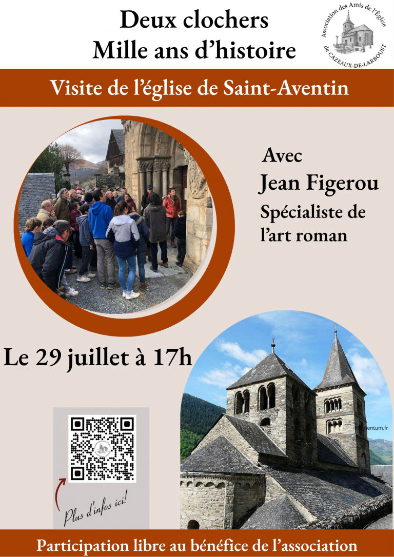 Saint Aventin visite commantée de l&rsquo;église avec Jean Figerou, le 29 juillet à 17h.