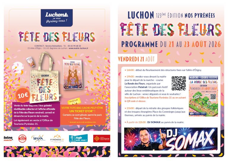 Fête des Fleurs Luchon les 21, 22 et 23 août.